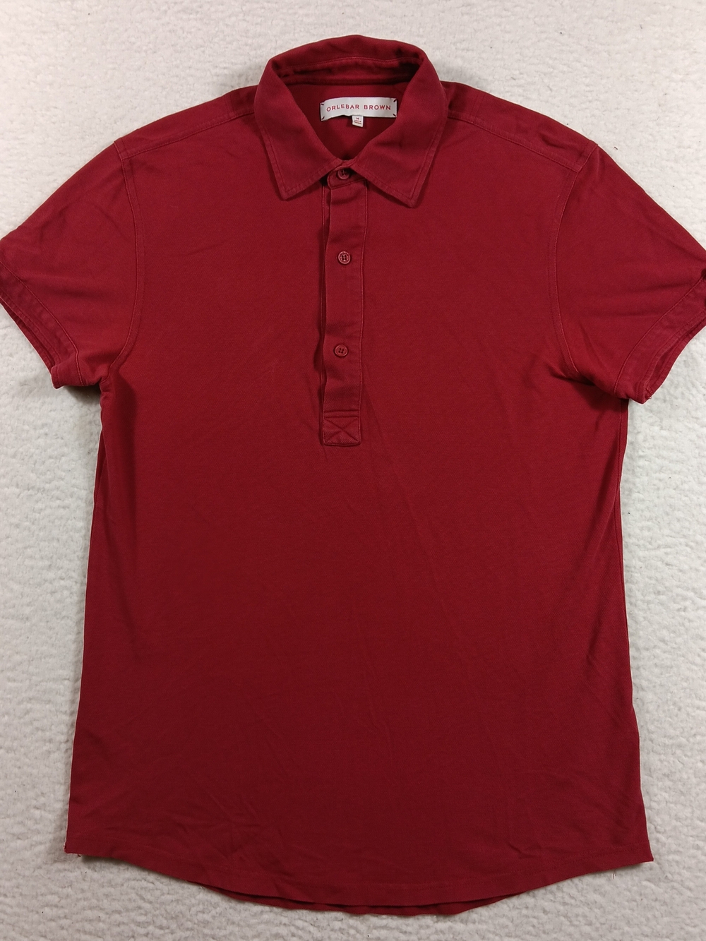 Orlebar Brown Shirt Mens Medium Red Sebastian Polo Pique Designer Preppy
